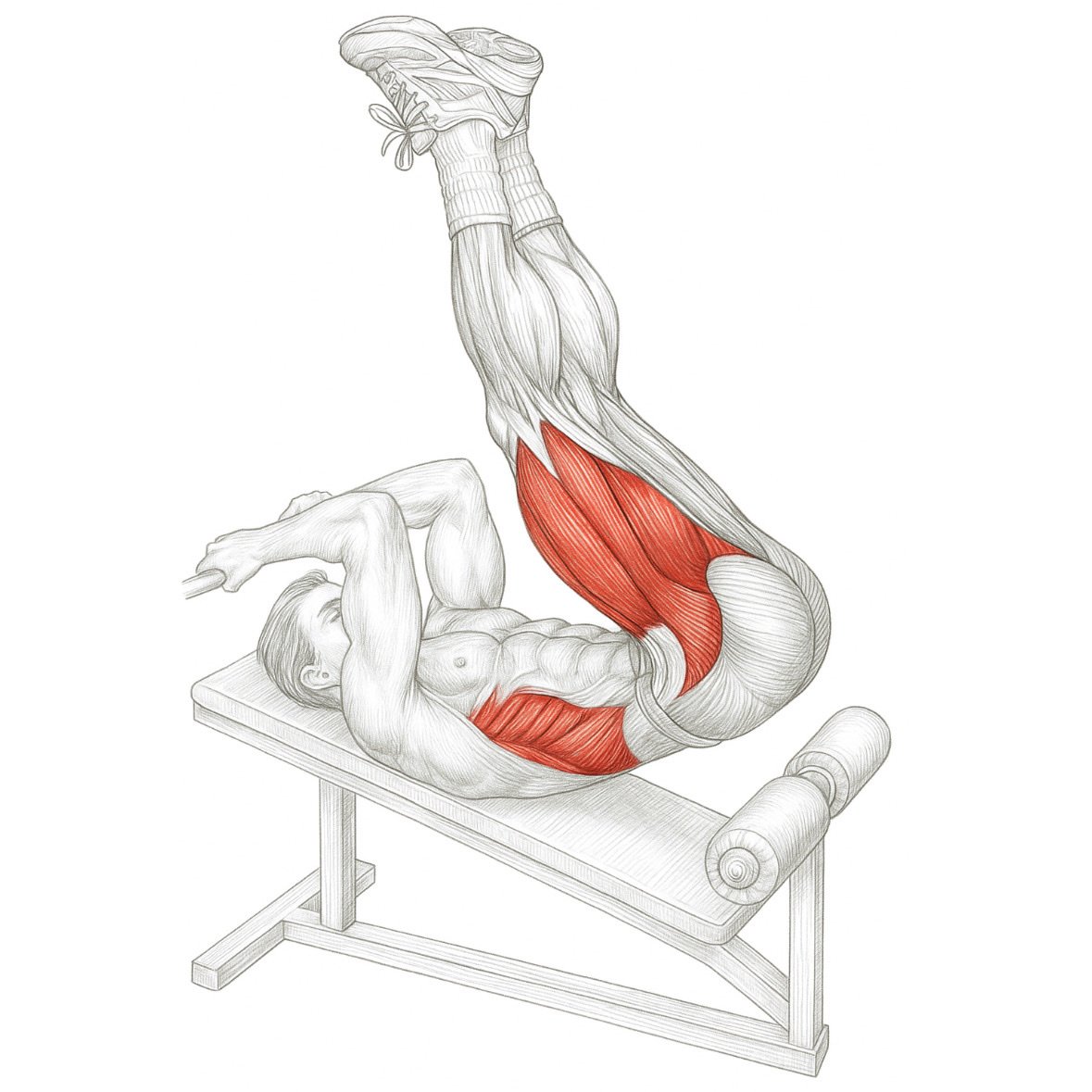Incline leg raises