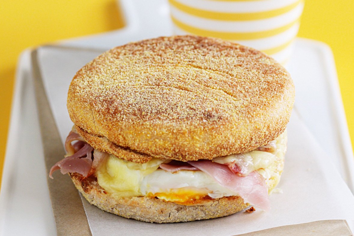 Ham, egg and cheese muffin