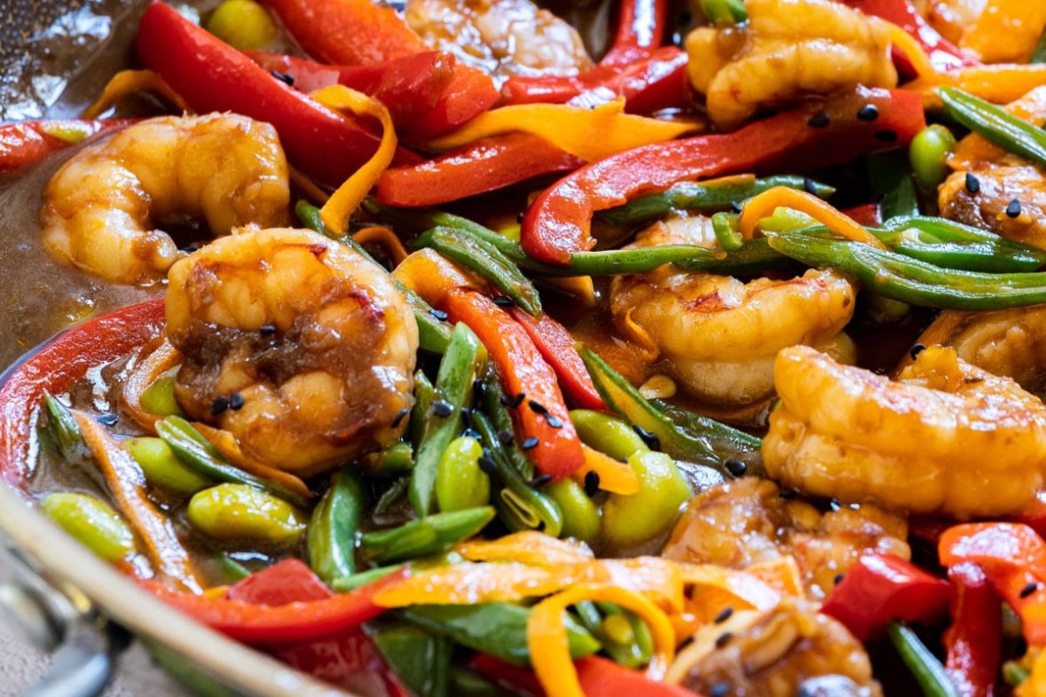 Shrimp stir-fry