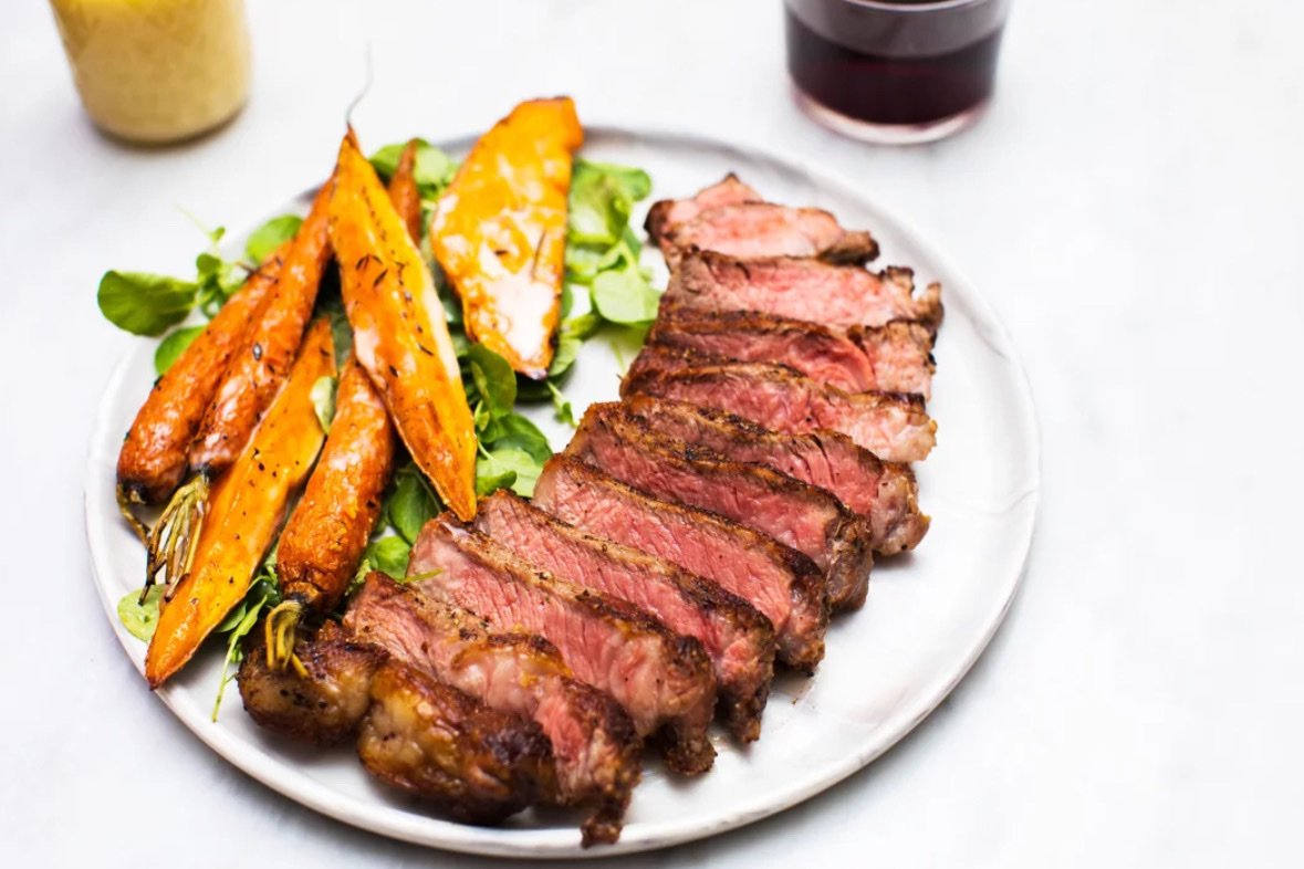Steak and sweet potatoes
